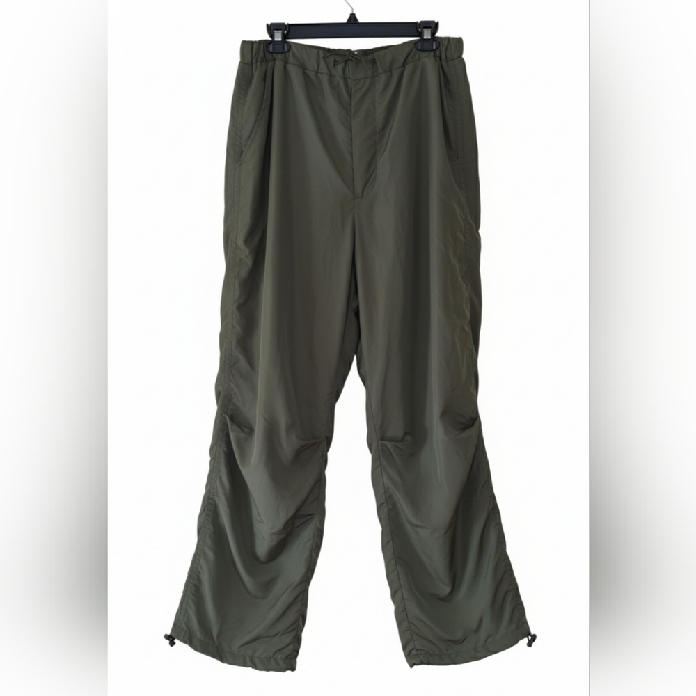 Jolie & Joy Olive Green Baggy Drawstring Parachute Pants Size 2X